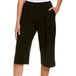 Standard James Perse Matte Wide Leg Pleated Culotte Pant in Black Size 29 $275